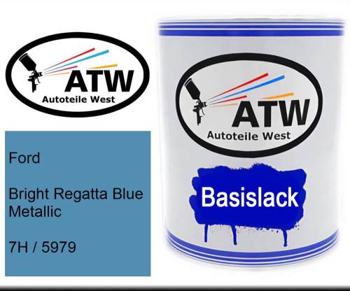 Ford, Bright Regatta Blue Metallic, 7H / 5979: 1L Lackdose, von ATW Autoteile West.